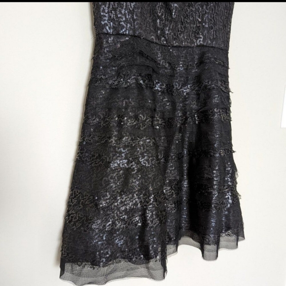 BCBGMaxAzria Black Tiered Sequin Mini Dress - Picture 4 of 5